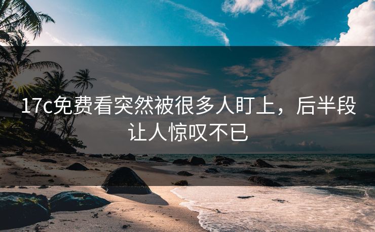 17c免费看突然被很多人盯上，后半段让人惊叹不已